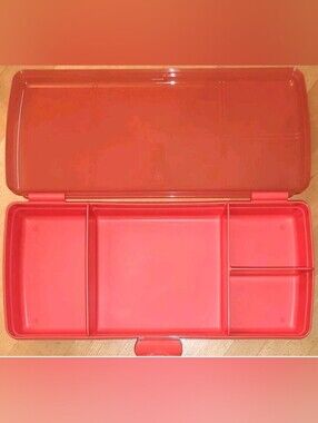 Tupperware 1 Lunch N Things Divided Hinged Container Food Crafts Storage Box